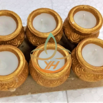 Diya Matki With Wax Gold 6pcs