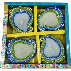 Diya With Wax Box 4pcs